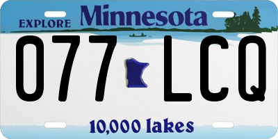MN license plate 077LCQ