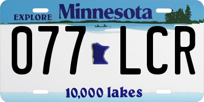 MN license plate 077LCR