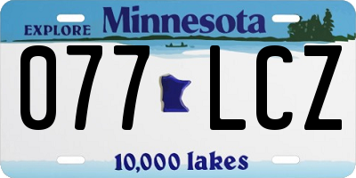 MN license plate 077LCZ