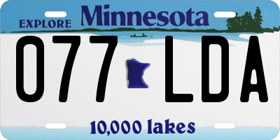 MN license plate 077LDA