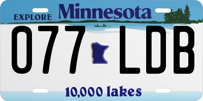 MN license plate 077LDB