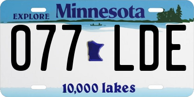 MN license plate 077LDE