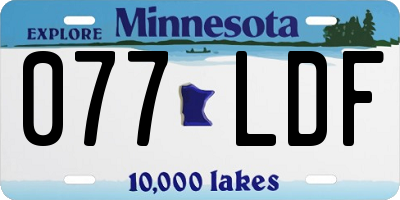 MN license plate 077LDF