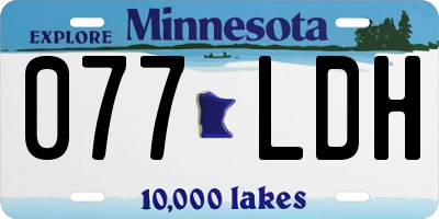 MN license plate 077LDH