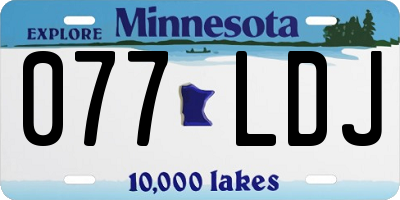 MN license plate 077LDJ