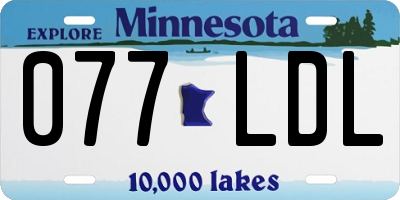 MN license plate 077LDL