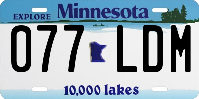 MN license plate 077LDM