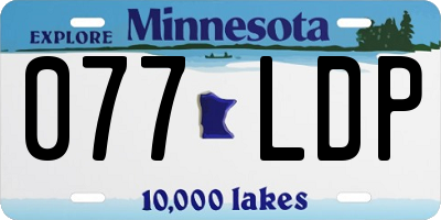 MN license plate 077LDP