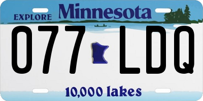 MN license plate 077LDQ