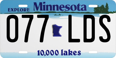MN license plate 077LDS