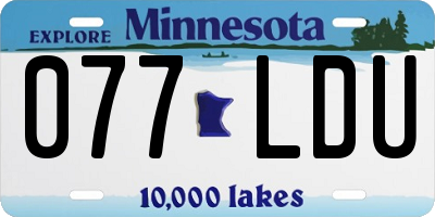 MN license plate 077LDU
