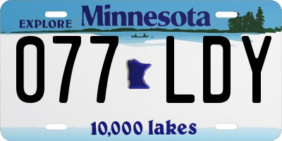 MN license plate 077LDY
