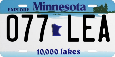 MN license plate 077LEA