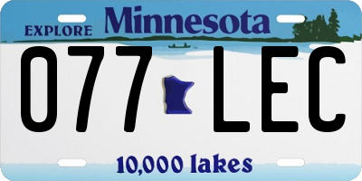 MN license plate 077LEC