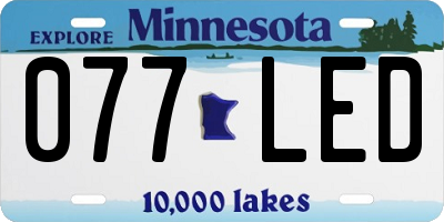MN license plate 077LED