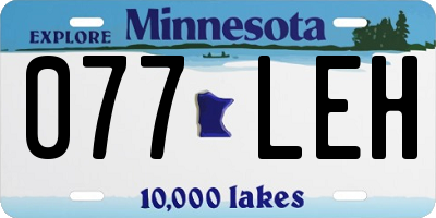 MN license plate 077LEH