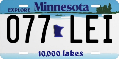 MN license plate 077LEI