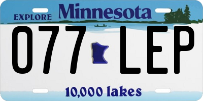 MN license plate 077LEP