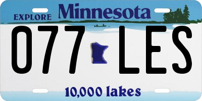MN license plate 077LES