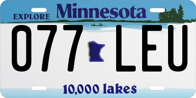 MN license plate 077LEU