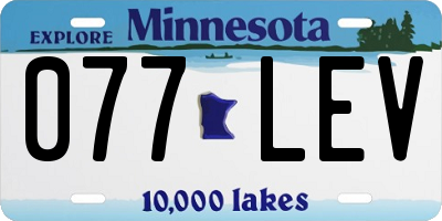 MN license plate 077LEV