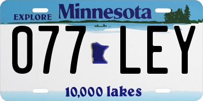 MN license plate 077LEY