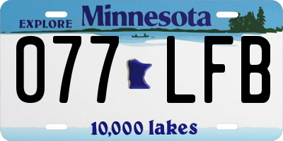 MN license plate 077LFB