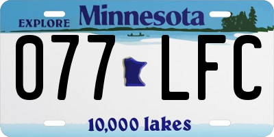 MN license plate 077LFC