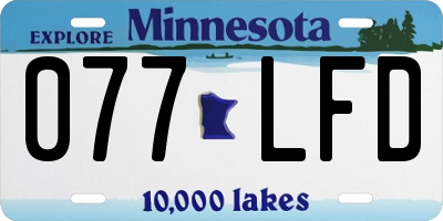 MN license plate 077LFD
