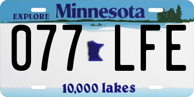 MN license plate 077LFE