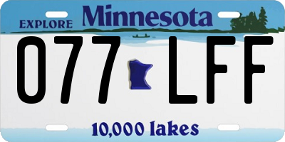MN license plate 077LFF