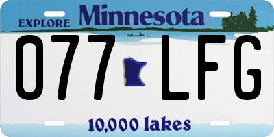 MN license plate 077LFG