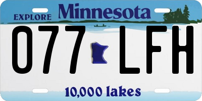MN license plate 077LFH