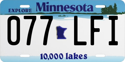 MN license plate 077LFI