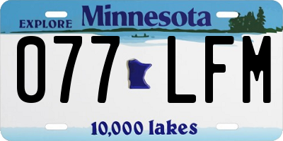 MN license plate 077LFM