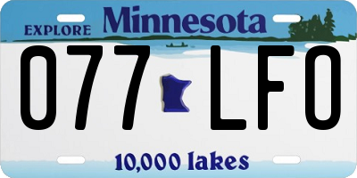 MN license plate 077LFO