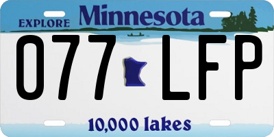 MN license plate 077LFP