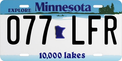 MN license plate 077LFR