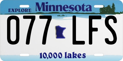 MN license plate 077LFS