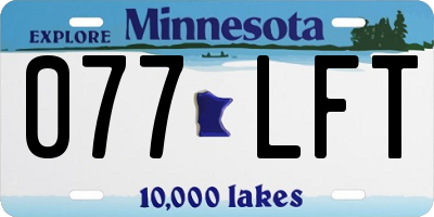 MN license plate 077LFT