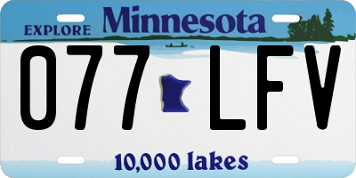 MN license plate 077LFV