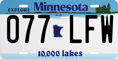 MN license plate 077LFW