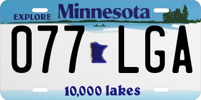 MN license plate 077LGA