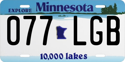 MN license plate 077LGB