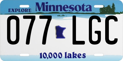 MN license plate 077LGC