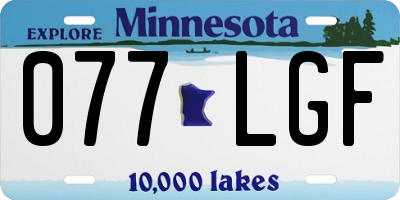 MN license plate 077LGF