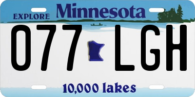 MN license plate 077LGH