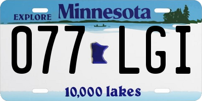 MN license plate 077LGI
