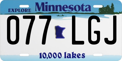 MN license plate 077LGJ