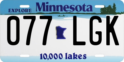 MN license plate 077LGK